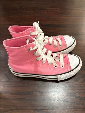 Converse Big Kids Pink High-Top Canvas platform Sneakers